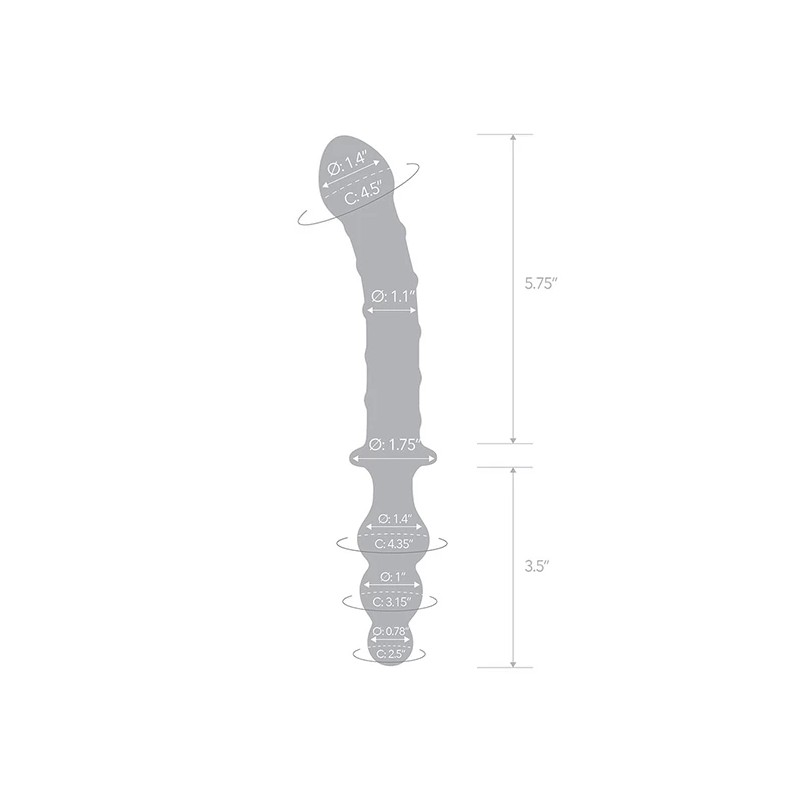 Glas - Podwójne Szklane Dildo Twister